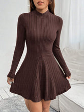 Women's Plain Stand Collar Long Sleeve Simple Casual Short Mini Dress